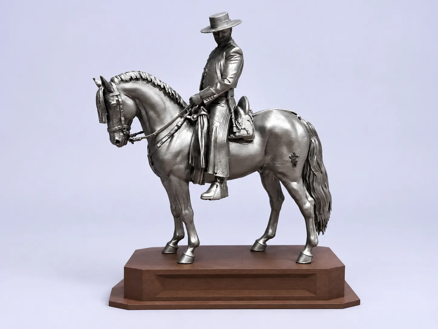 Escultura ecuestre — fotografía con fondo retocado