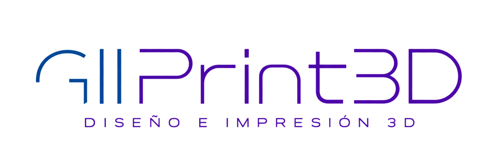 GiiPrint3D — identidad azul y violeta